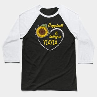Happiness Is Being A Yiayia Sunflower Heart Baseball T-Shirt